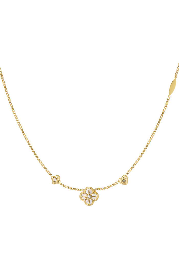 Necklace 3 clovers - gold 