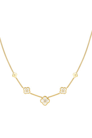 Halskette 5 Kleeblätter - Gold h5 
