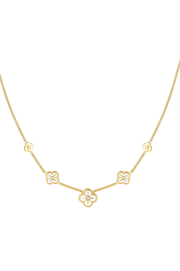 Halskette 5 Kleeblätter - Gold