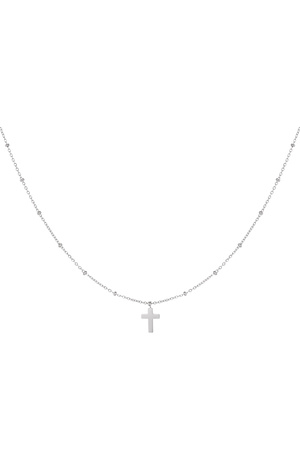 Necklace cross - silver Stainless Steel h5 