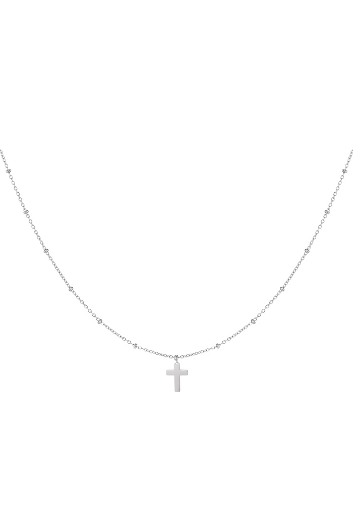 Halskette Kreuz - Silber Edelstahl 