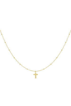 Halskette Kreuz - Gold Edelstahl h5 