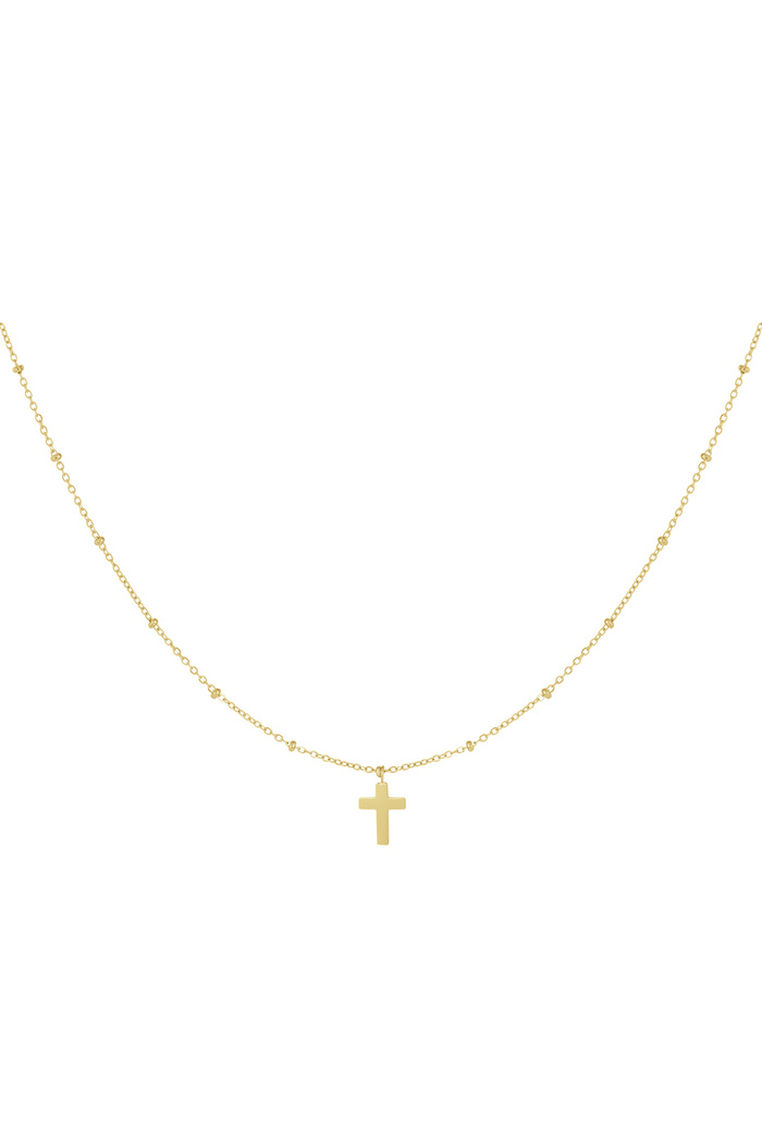 Necklace cross - gold Stainless Steel 