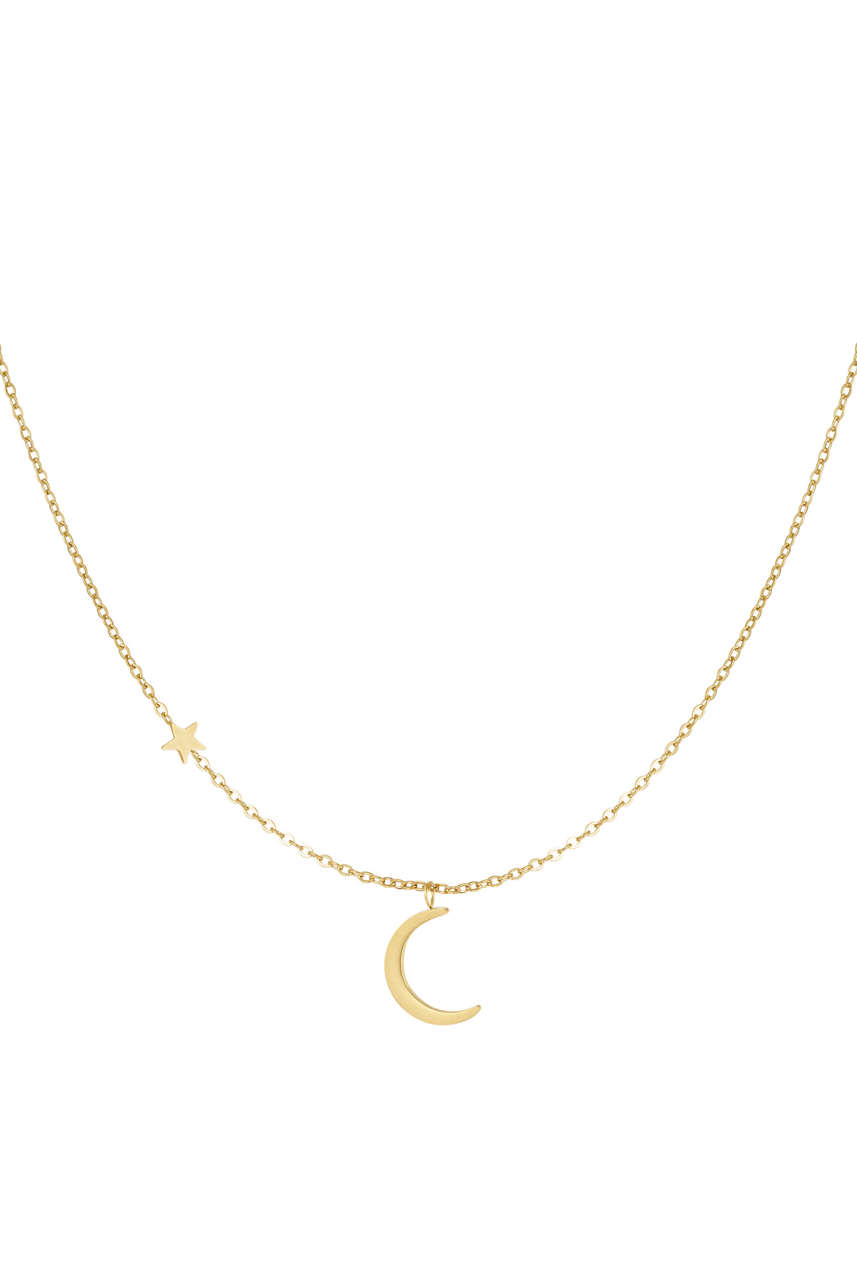 Halskette Mond mit Stern - Gold
