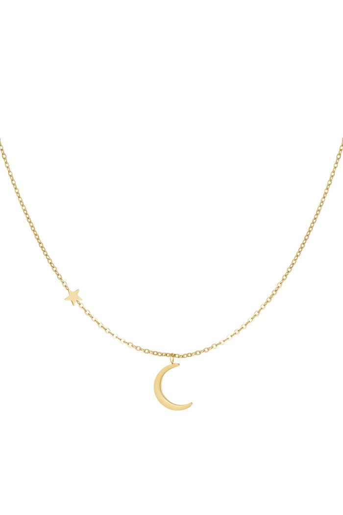 Necklace moon with star - gold 