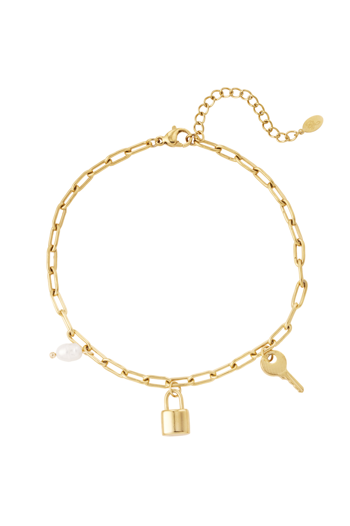 Anklet with charms - gold