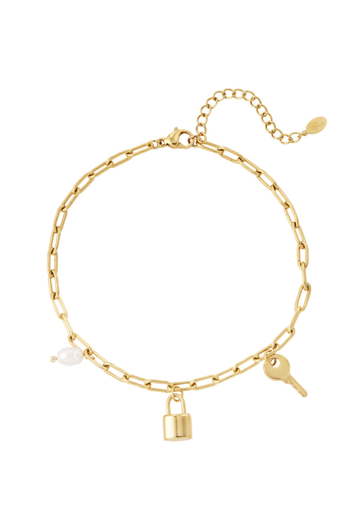 Anklet with charms - gold 