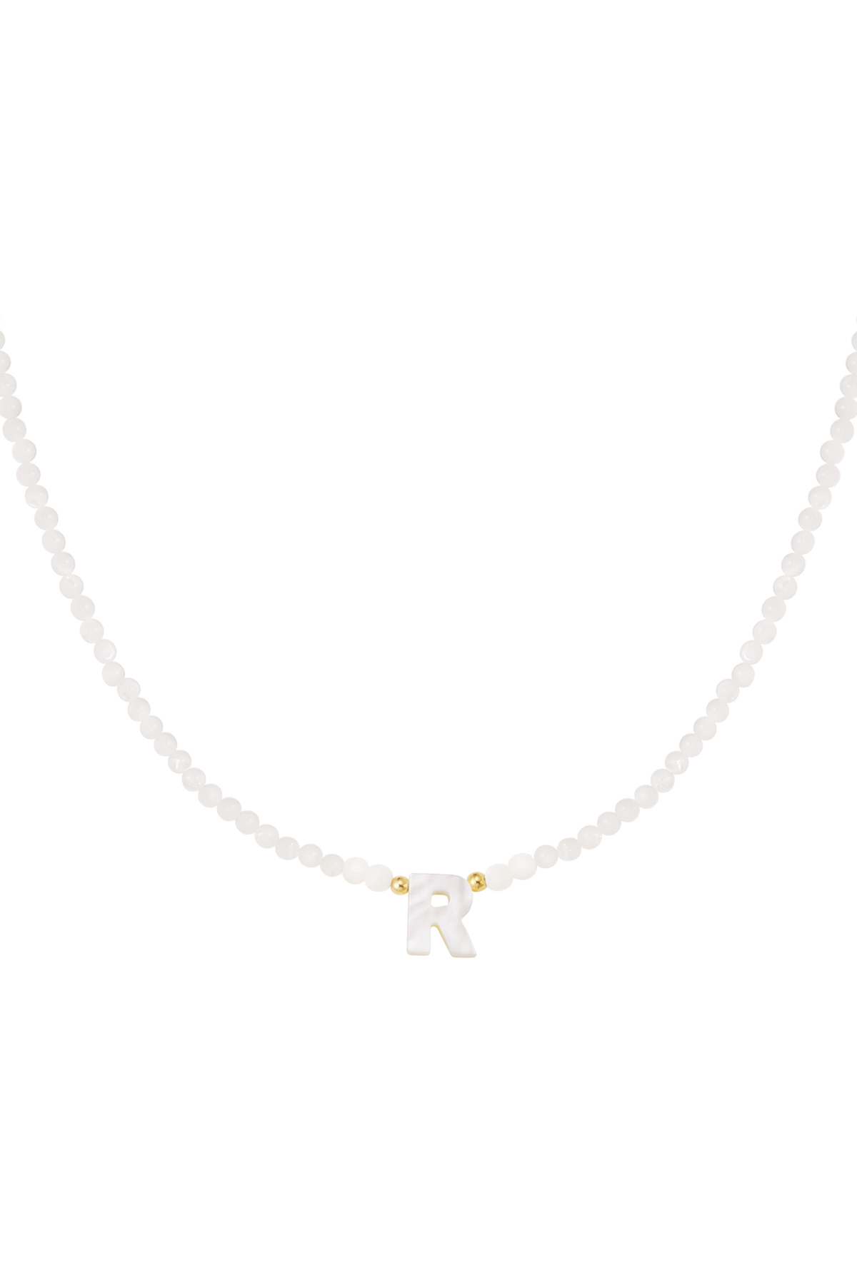 Halskette Buchstabe R Muschel – Gold h5 