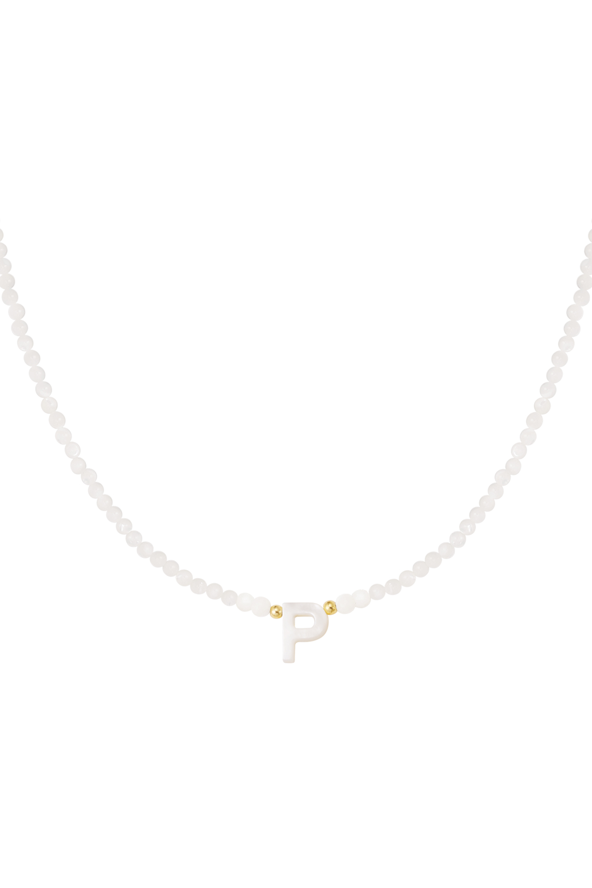 Collana lettera P conchiglia - oro h5 