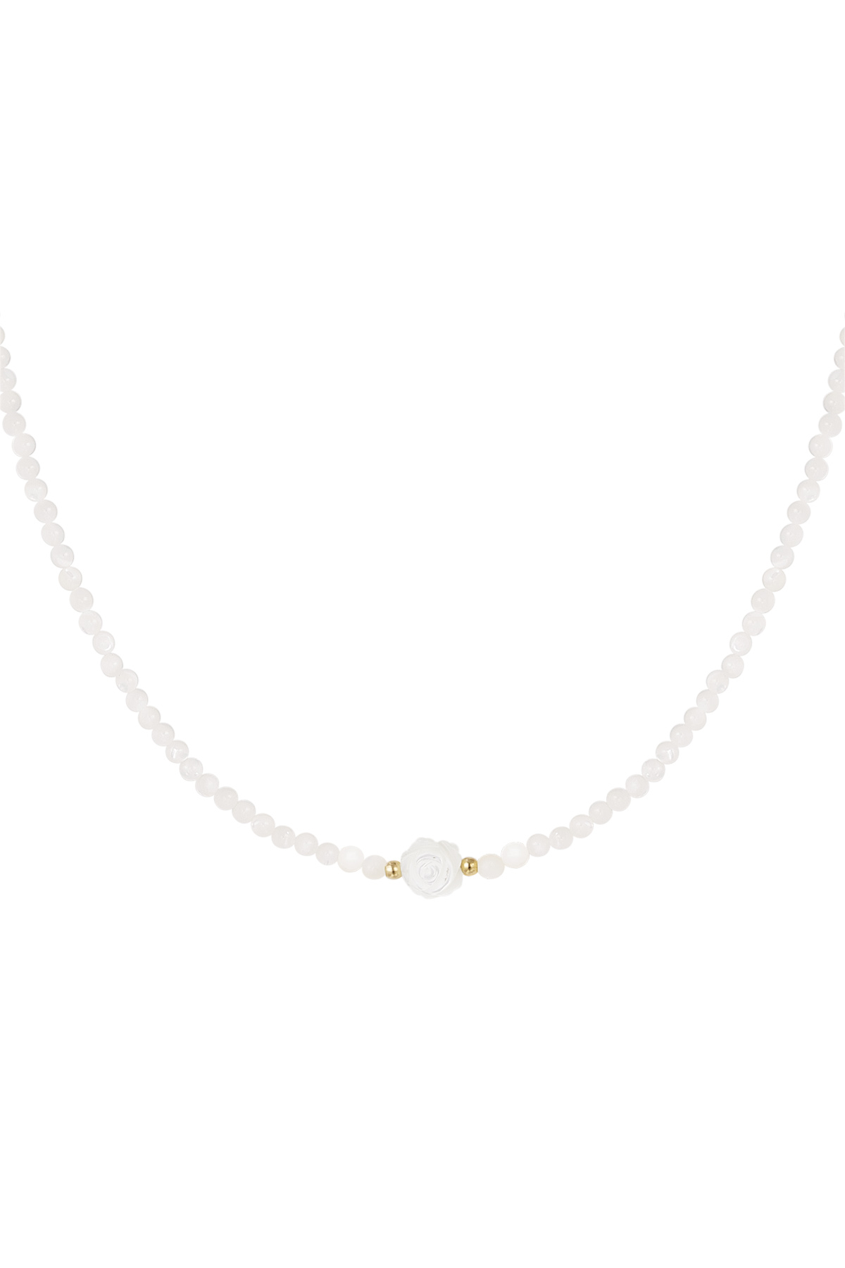 Gold / Halskette weiße Perlen - weiß/gold Bild24