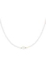 Or / Collier perles blanches - blanc/or Image24