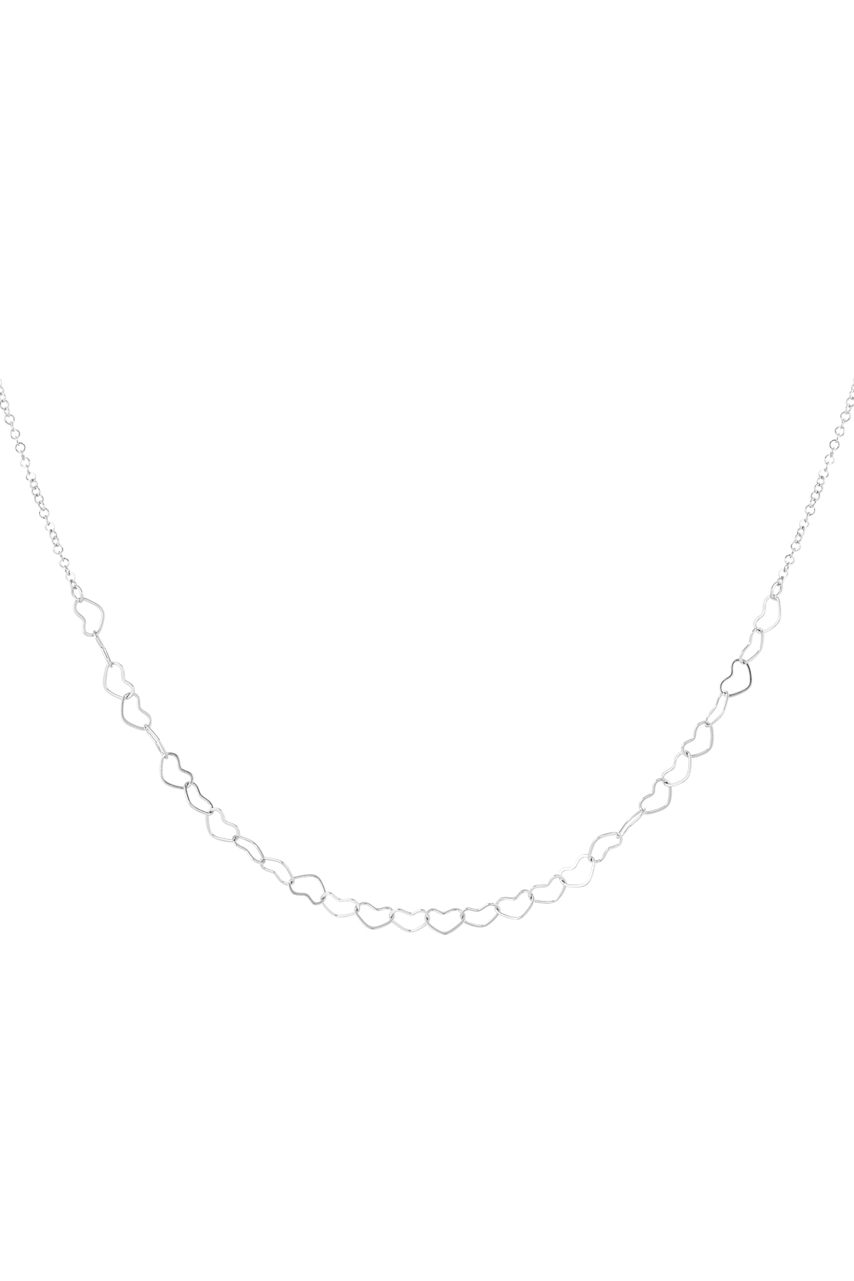 Ketting linked hearts - zilver h5 