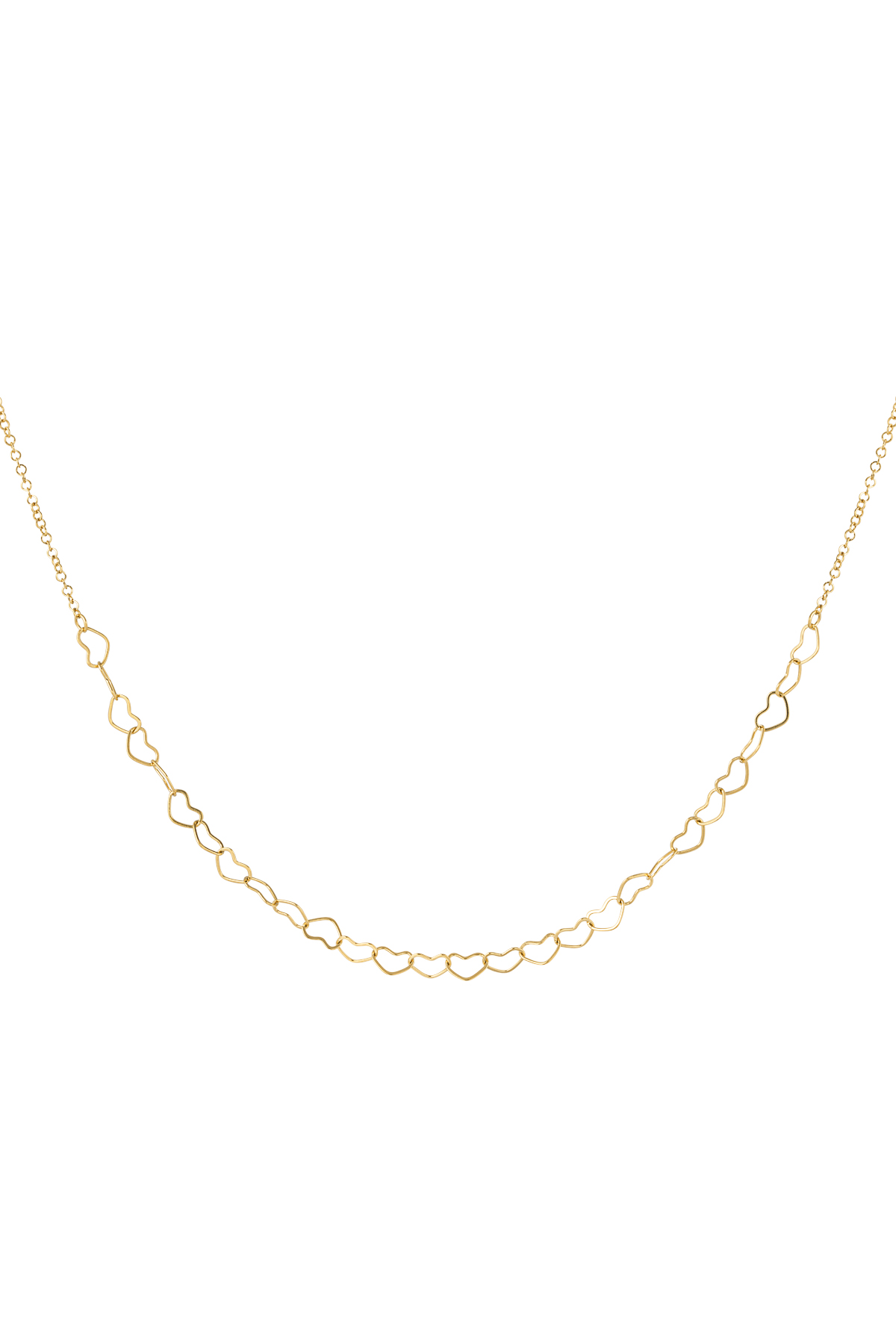 Necklace linked hearts - gold h5 