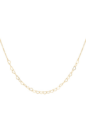 Necklace linked hearts - gold h5 