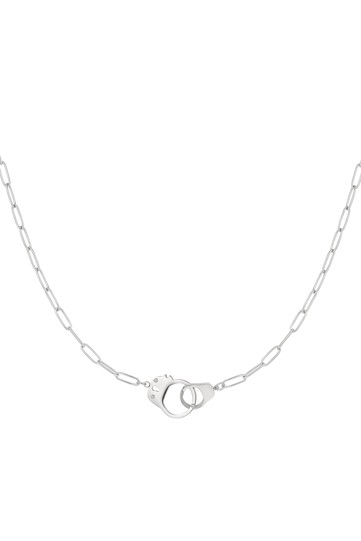 Link chain connected charm - silver