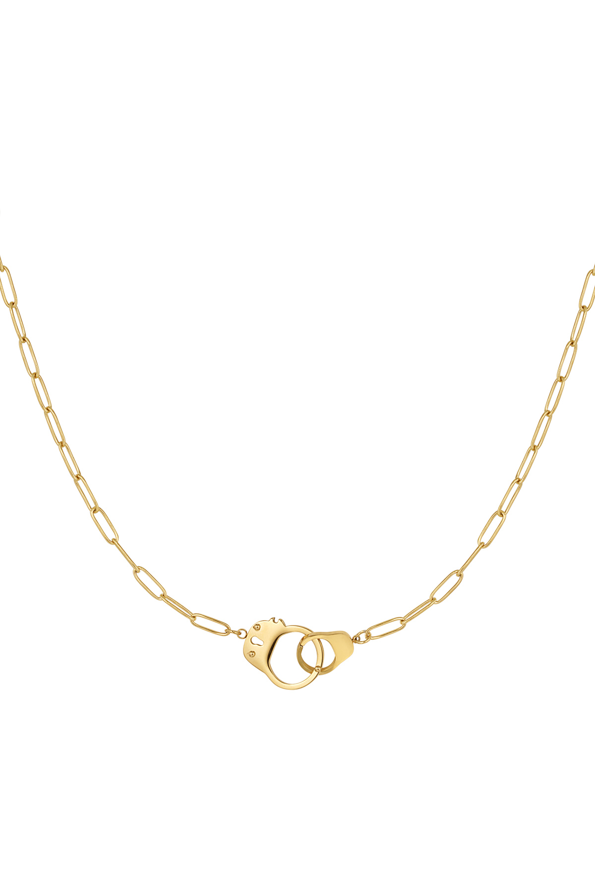 Link chain connected charm - gold