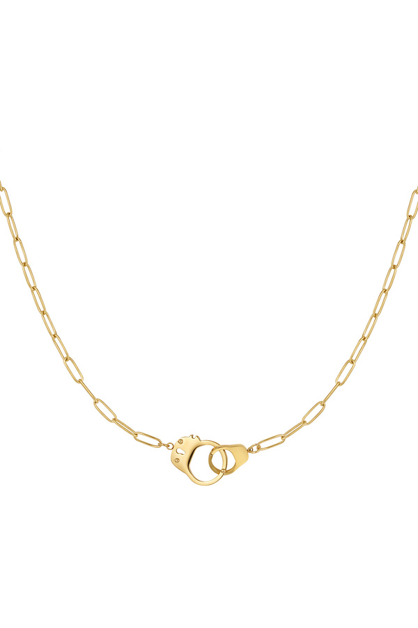 Link chain connected charm - gold