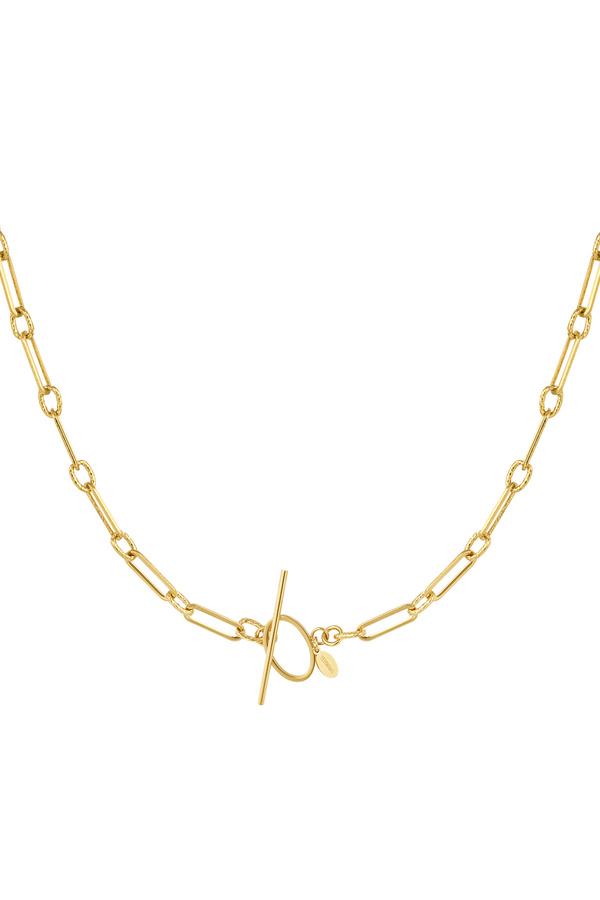 Link chain thin with round closure - gold