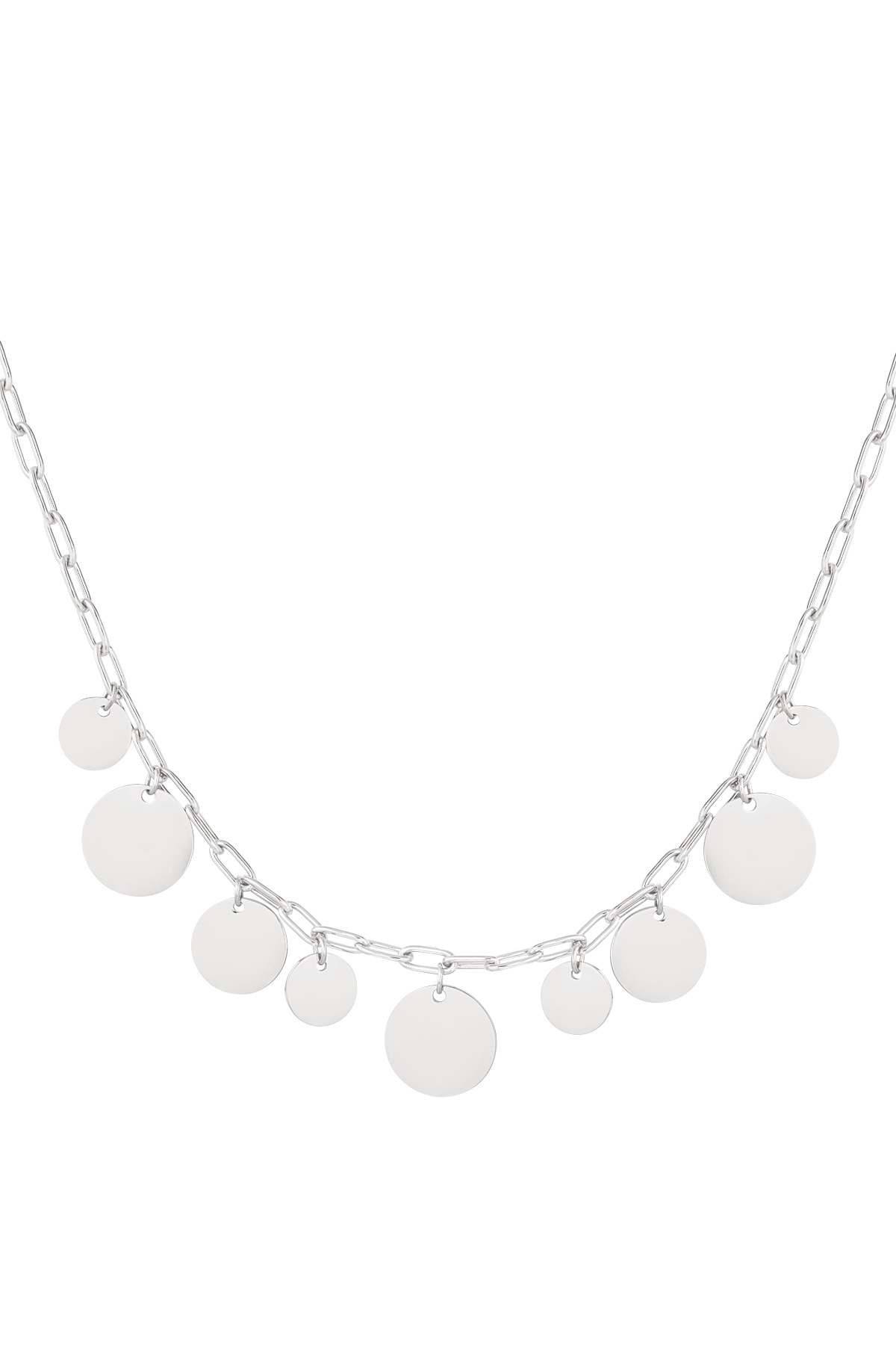 Link chain with circles - silver h5 