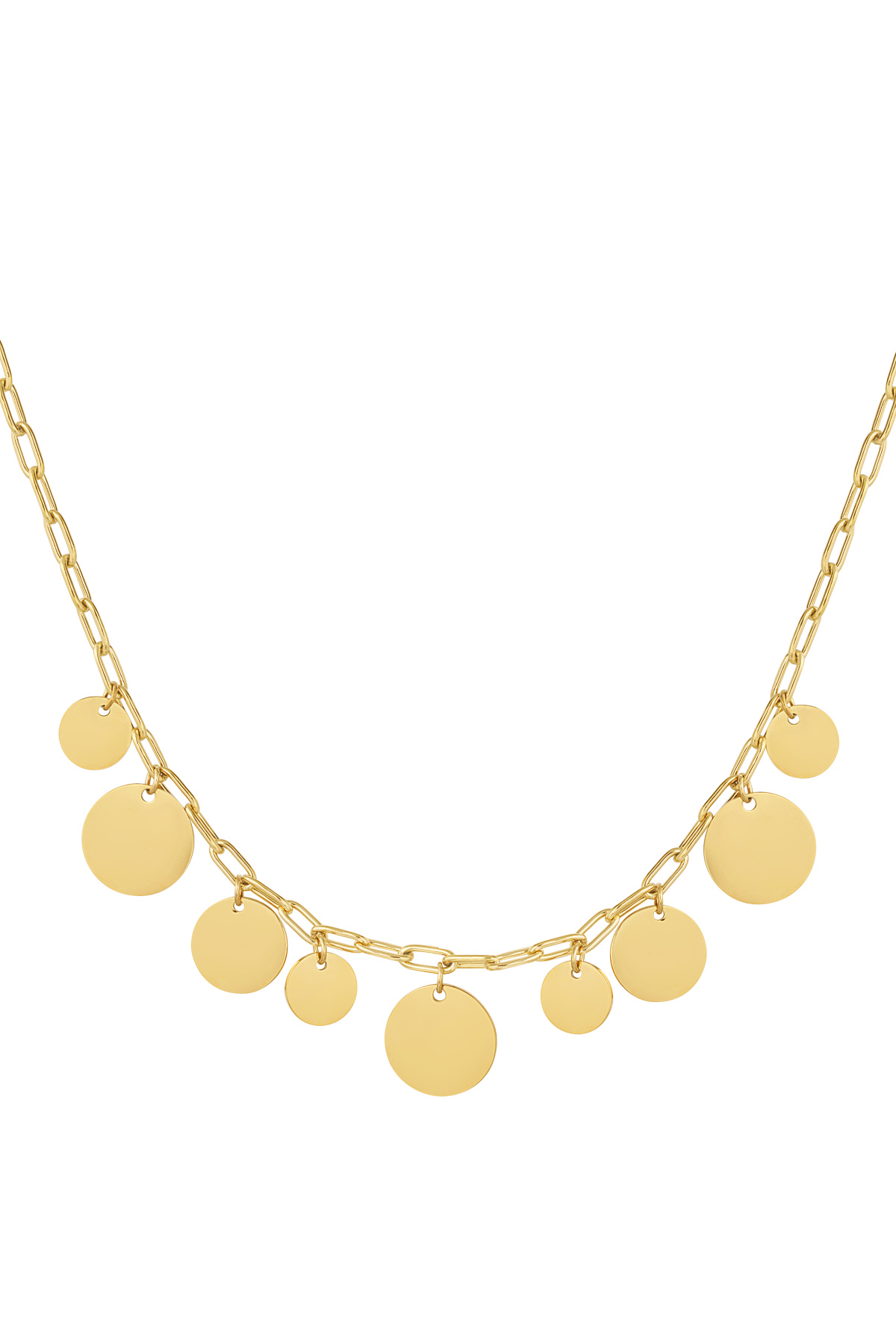 Link chain with circles - Gold color 2