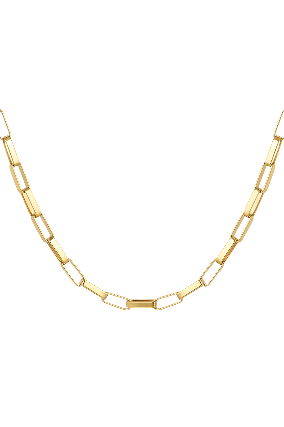 Link chain elongated links - Gold color