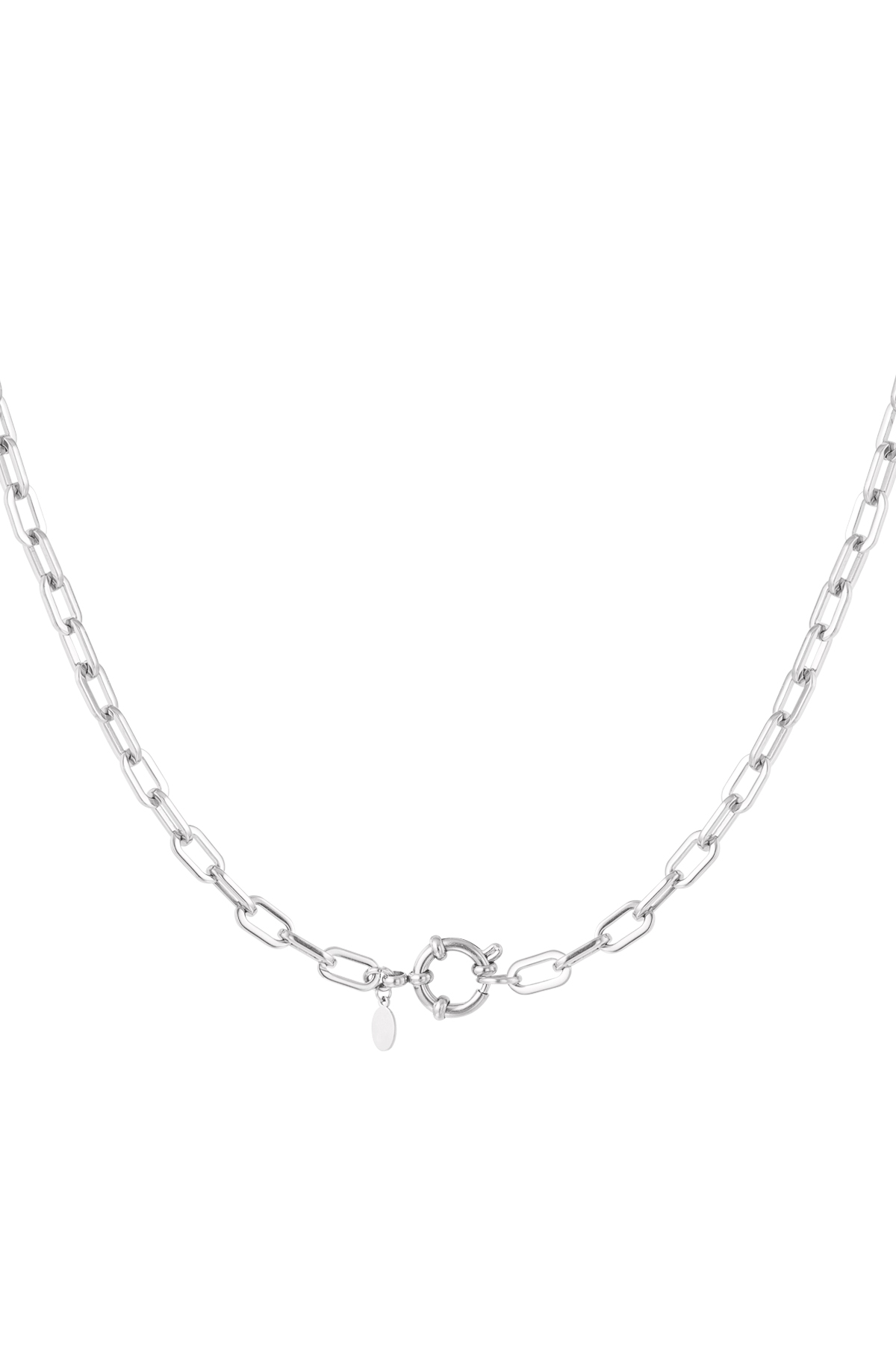 Necklace basic links round closure - silver h5 