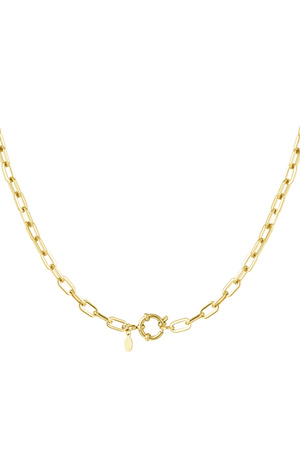 Necklace basic links round closure - gold h5 