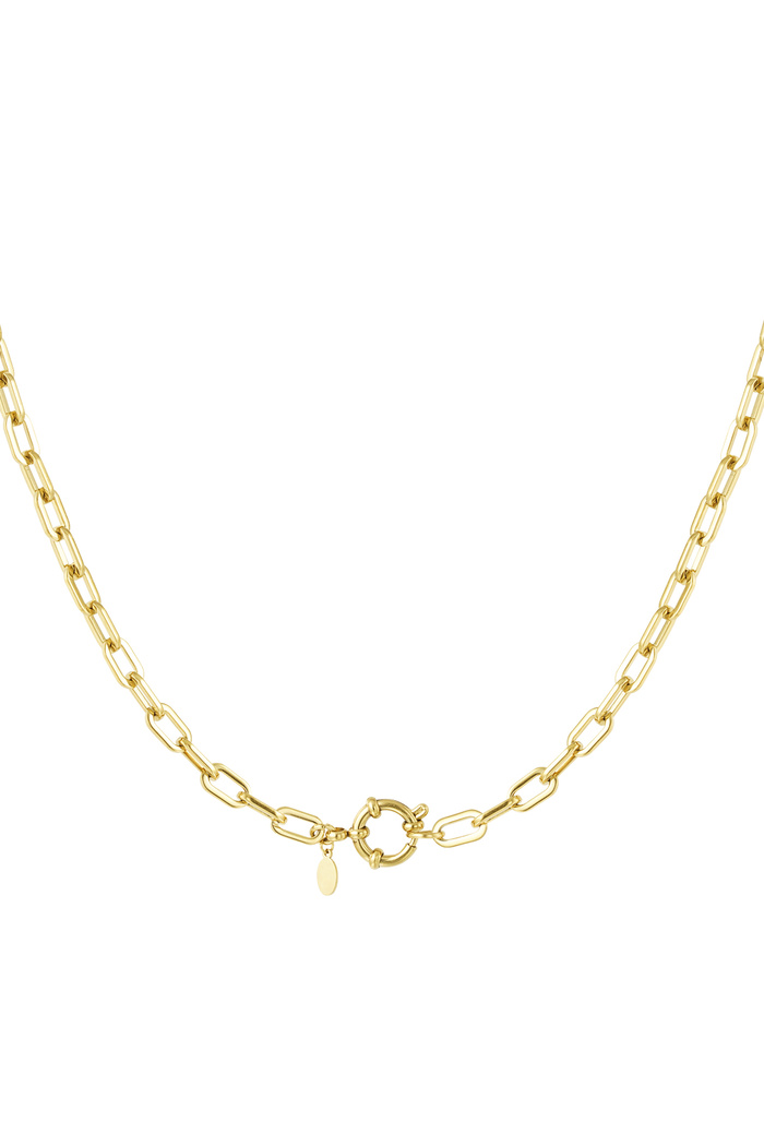 Necklace basic links round closure - gold 