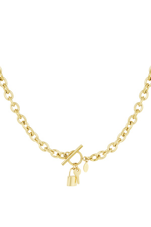 Chain links with charms - gold h5 