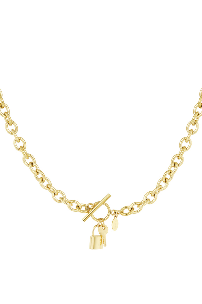 Chain links with charms - gold 