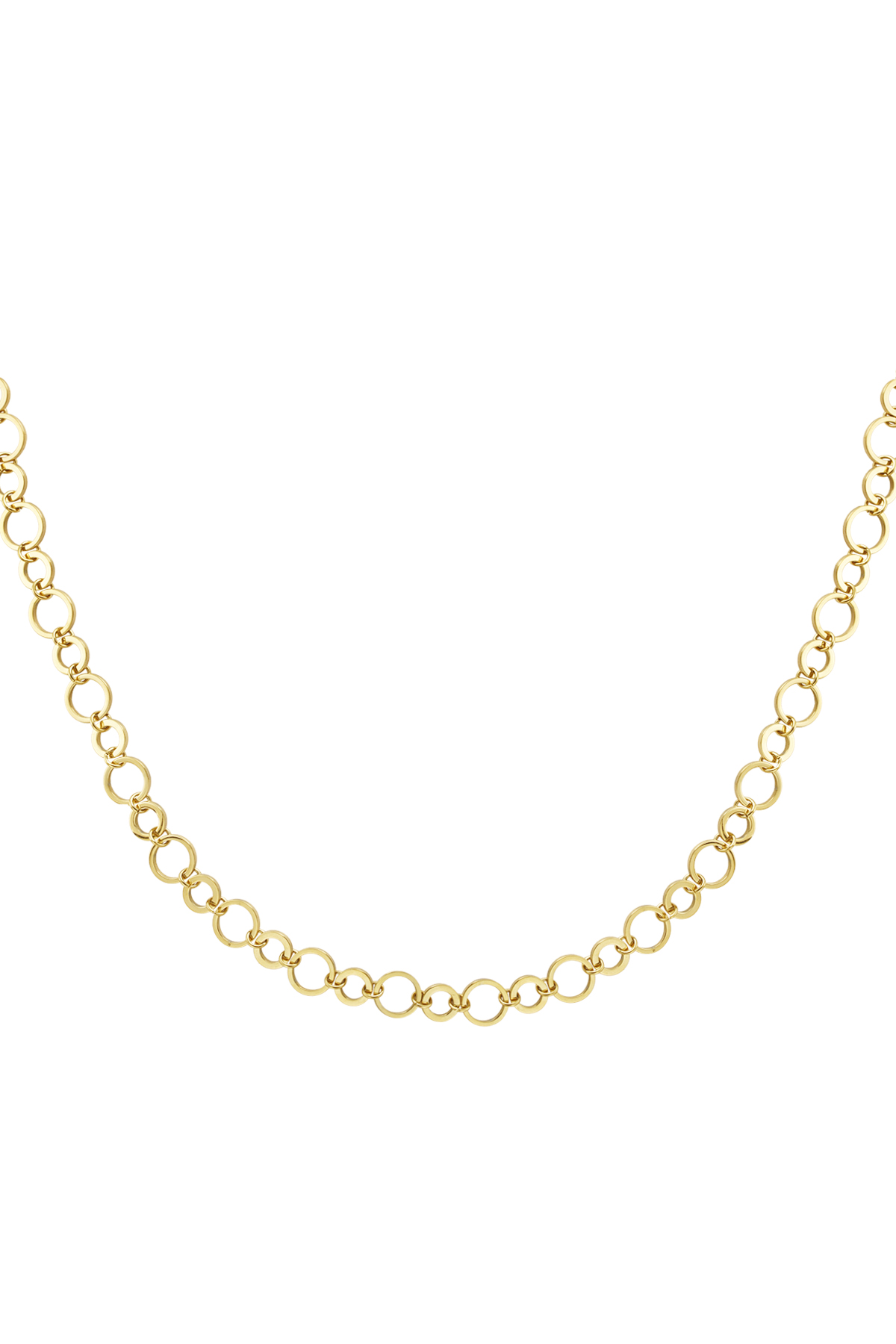 Halskette mit kleinen und großen runden Gliedern – Gold