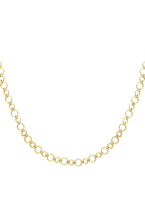 Necklace small and large round links - gold h5 