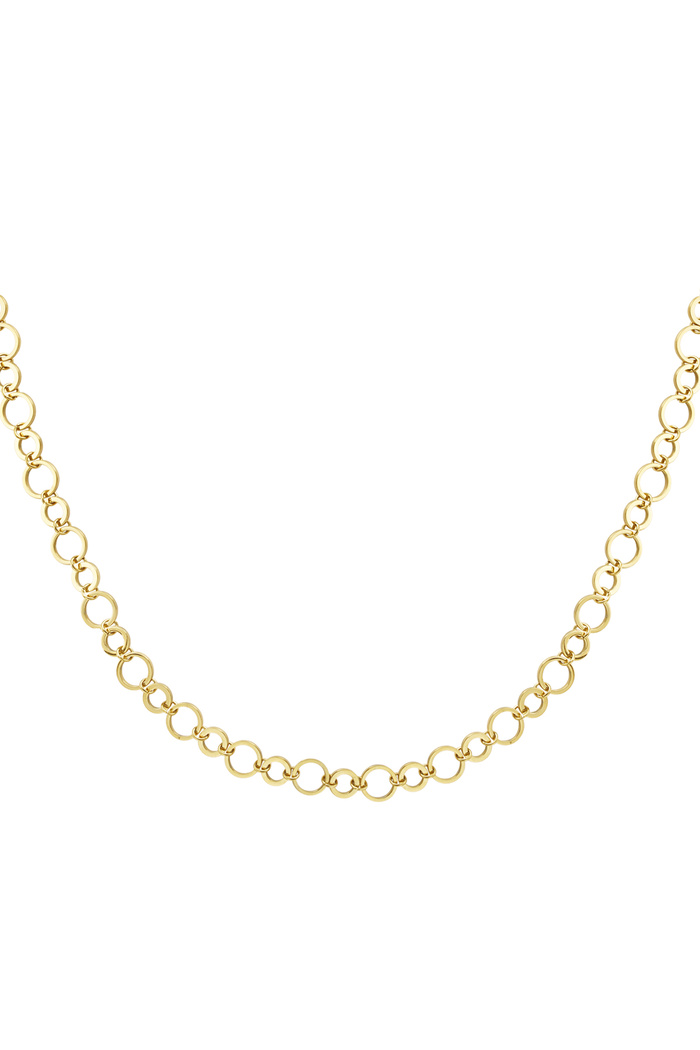 Necklace small and large round links - gold 