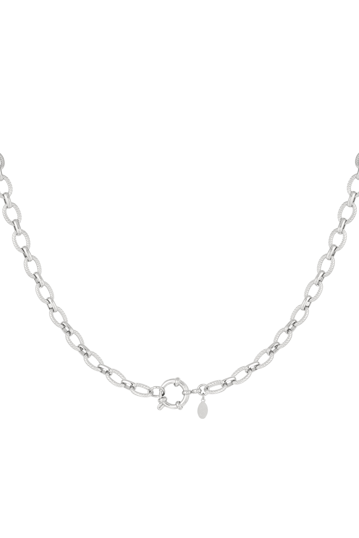 Necklace round links - Silver Color color 2