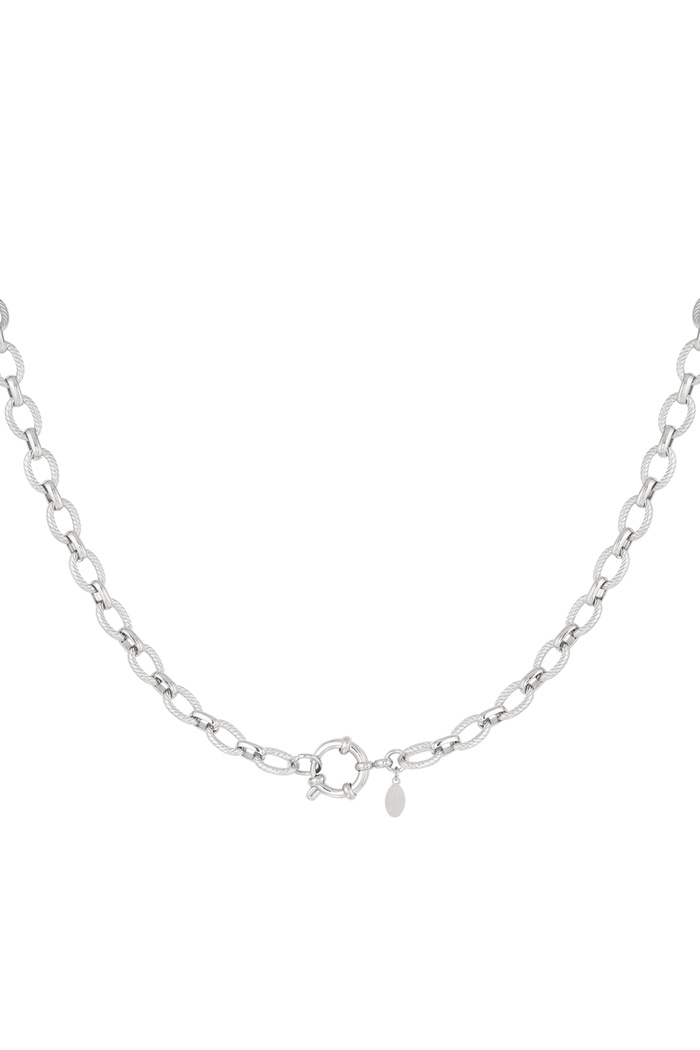 Necklace round links - silver 