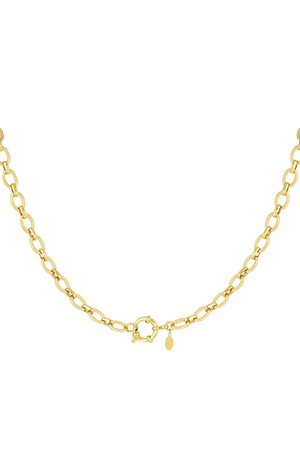 Necklace round links - gold h5 