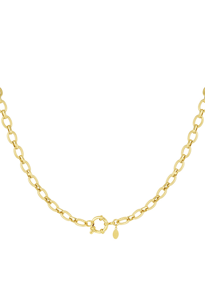 Necklace round links - gold 