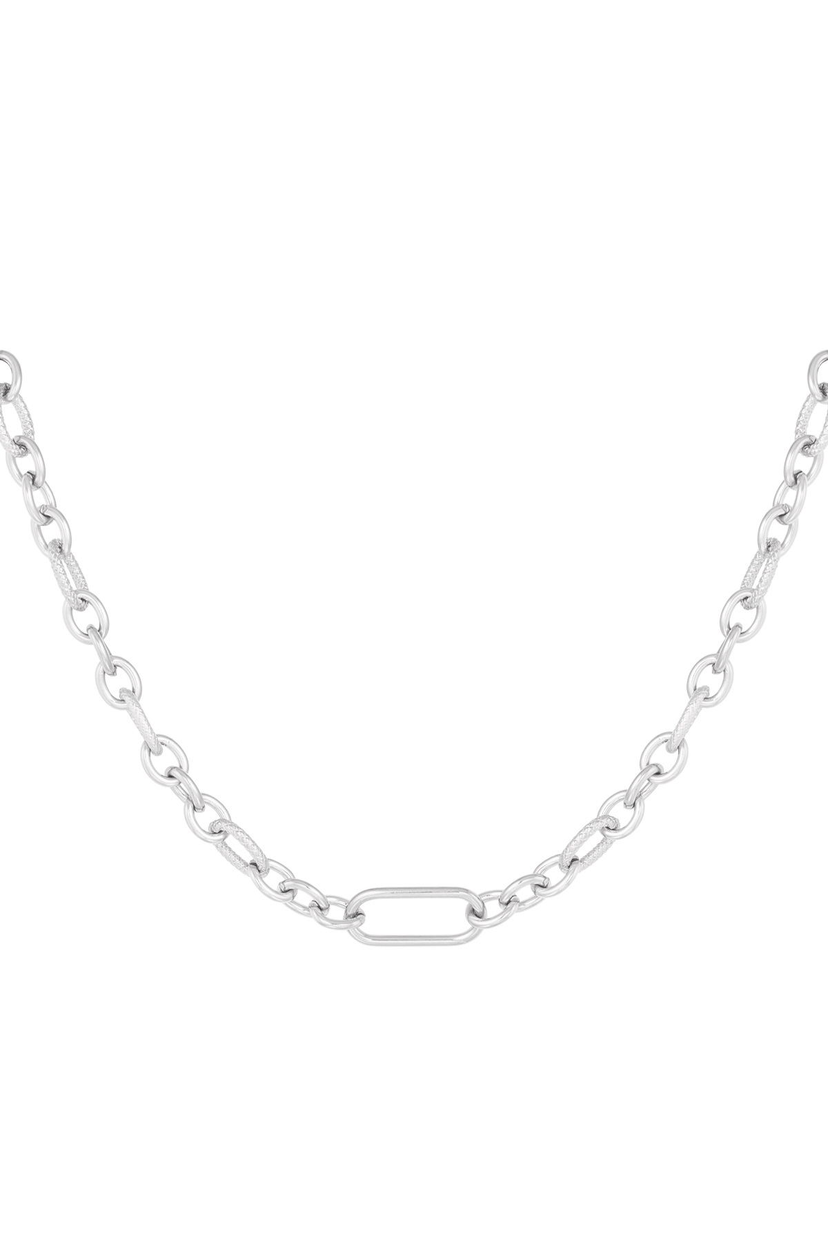 Necklace different links - silver