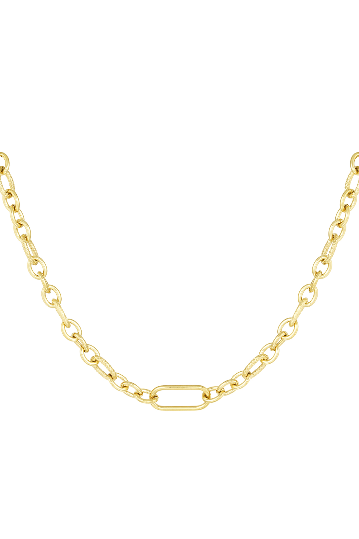 Necklace different links - gold h5 