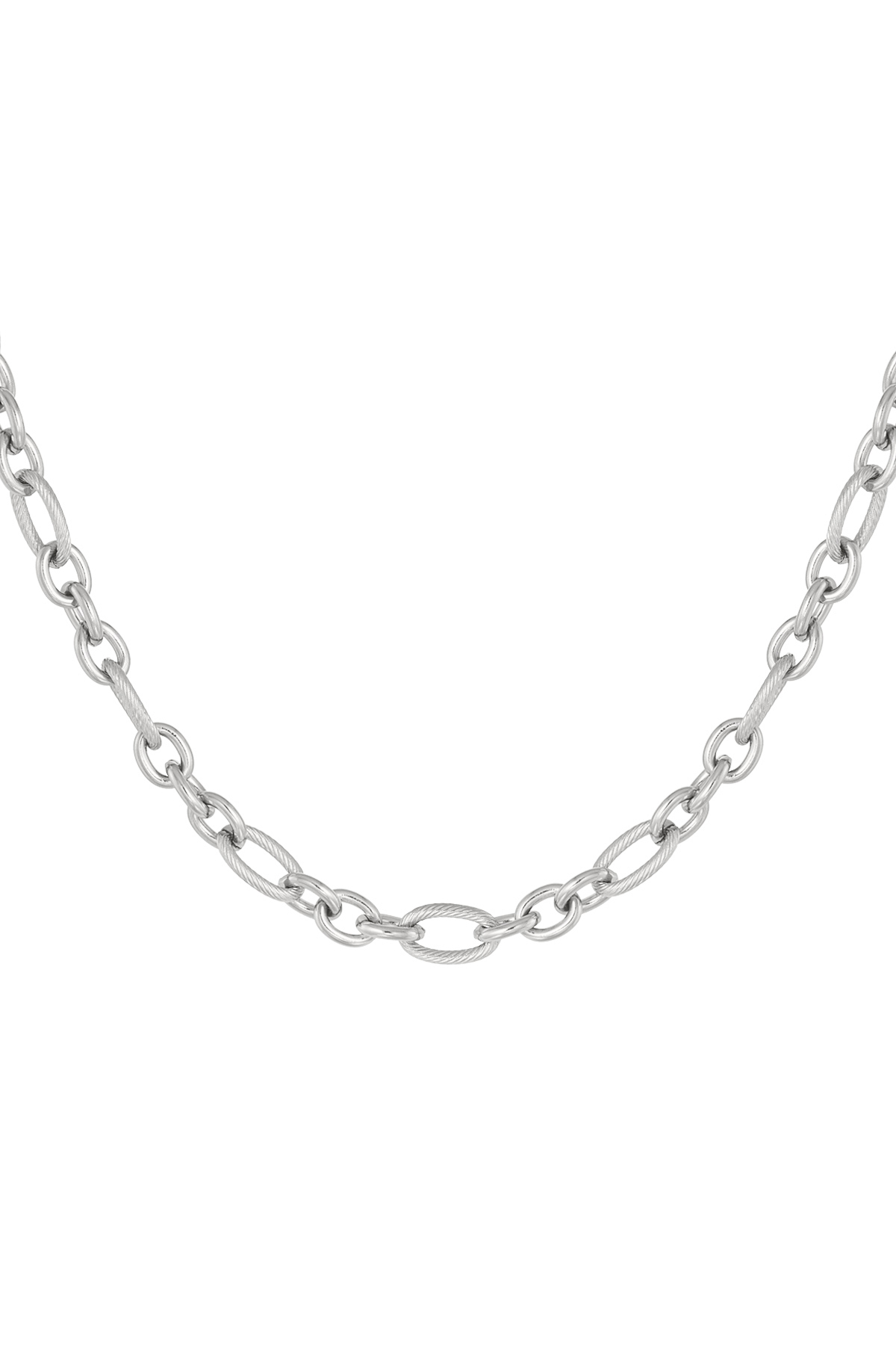 Link chain small and large links - silver h5 
