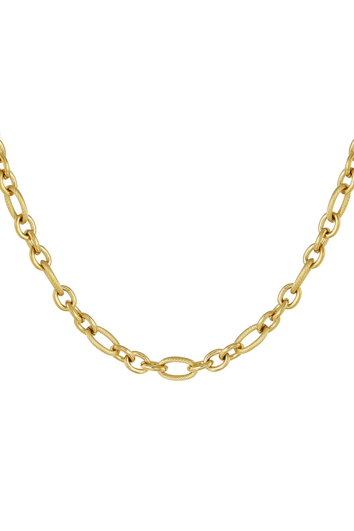 Link chain small and large links - gold h5 