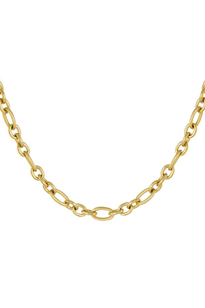 Link chain small and large links - gold h5 