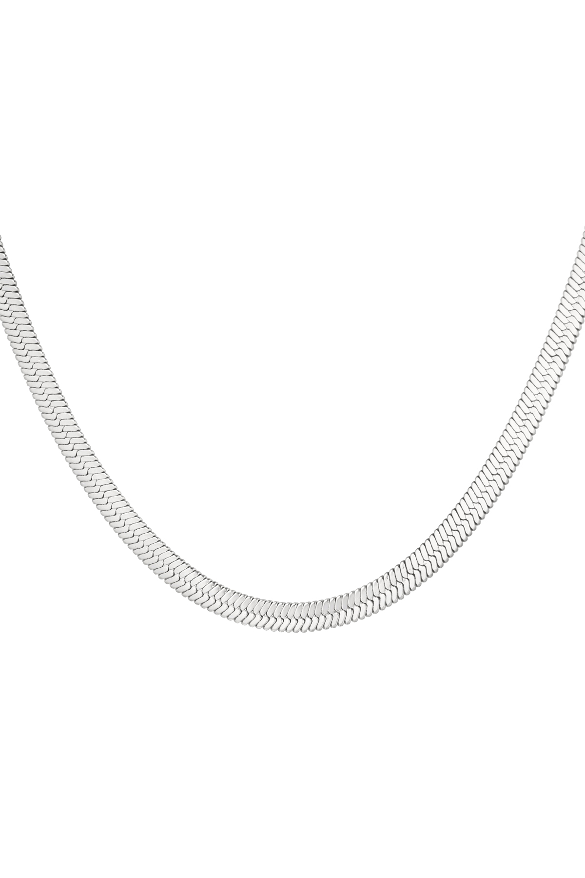Halskette flach geflochten - Silber