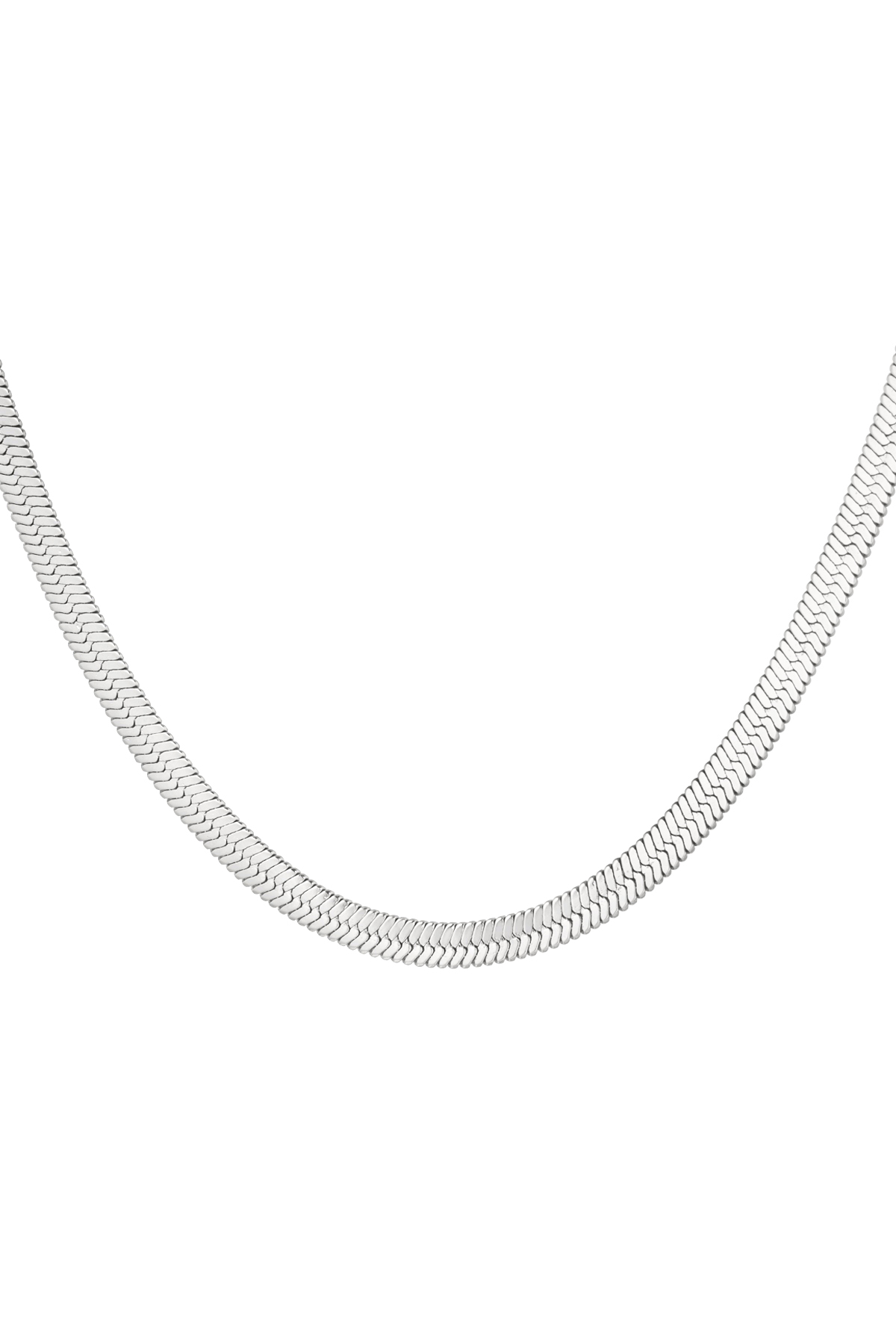 Necklace flat braided - silver h5 