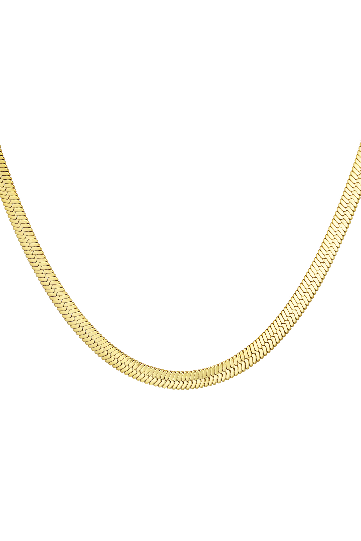 Halskette flach geflochten - Gold
