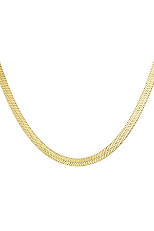 Necklace flat braided - gold h5 