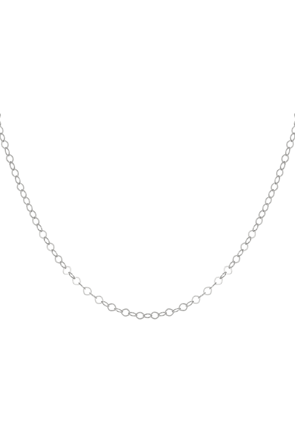 Link chain round links - silver h5 