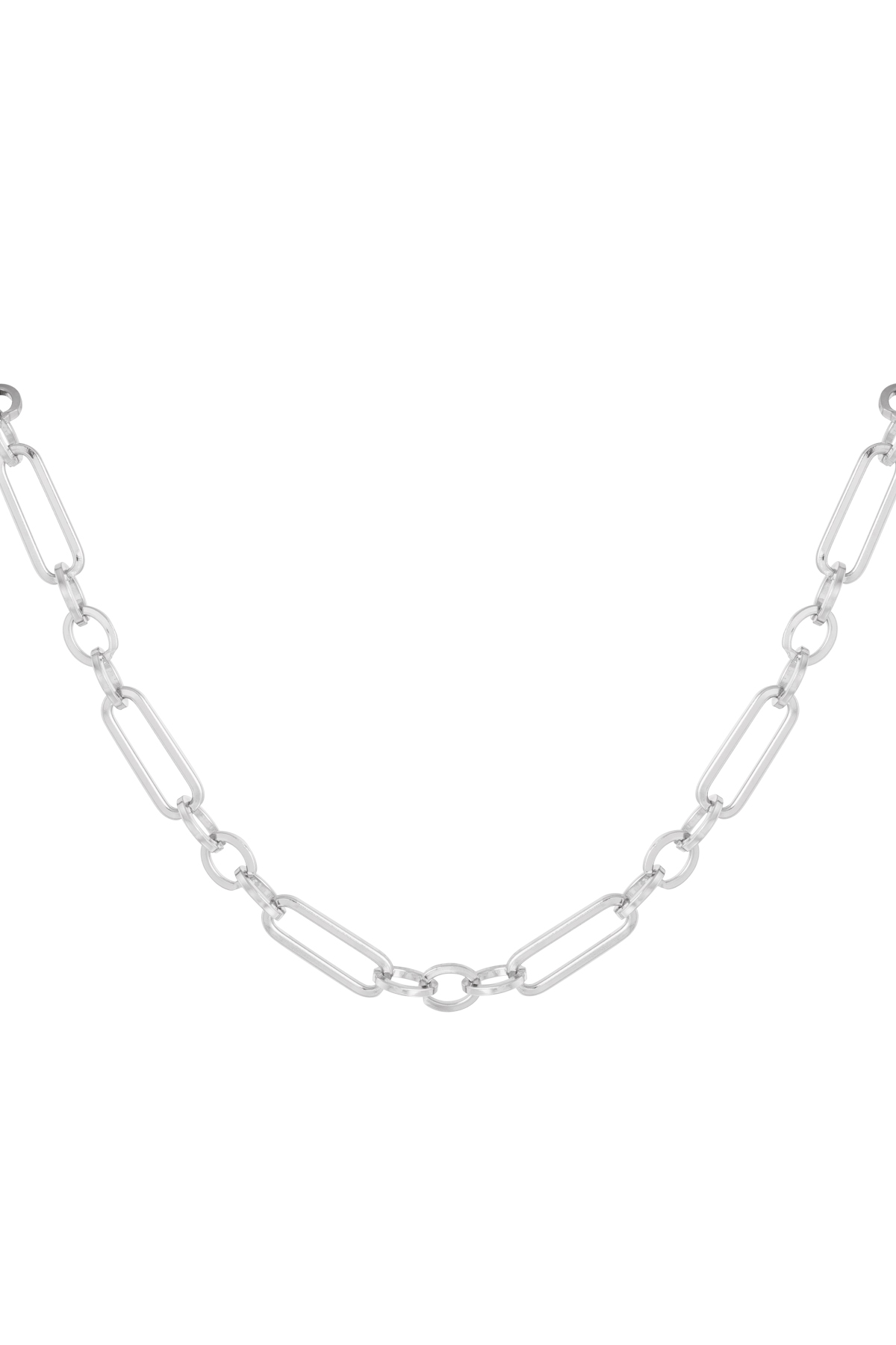 Necklace elongated links - silver h5 