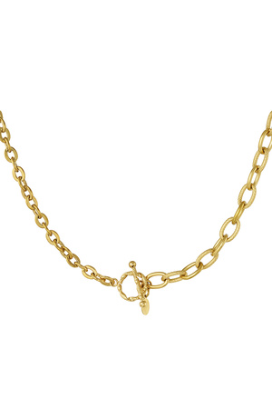 Link chain 2 sizes with round closure - gold h5 