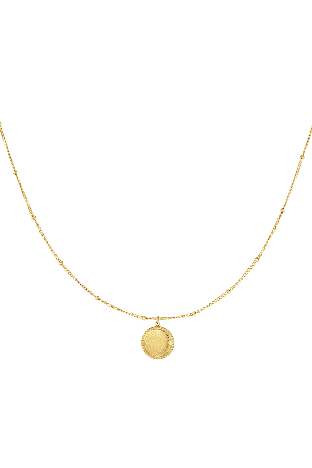Ketting dubbele ronde coin - goud